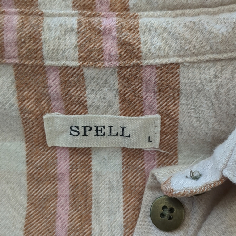 Spell And The Gypsy Basecamp Flannel Musk Long Sleeve Button Shirt Large - Picture 9 of 12